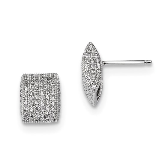 Sterling Silver & Zirconia Brilliant Embers Post Earrings (11 mm) Sterling Silver & Zirconia Brilliant Embers Post Earrings (11 mm)